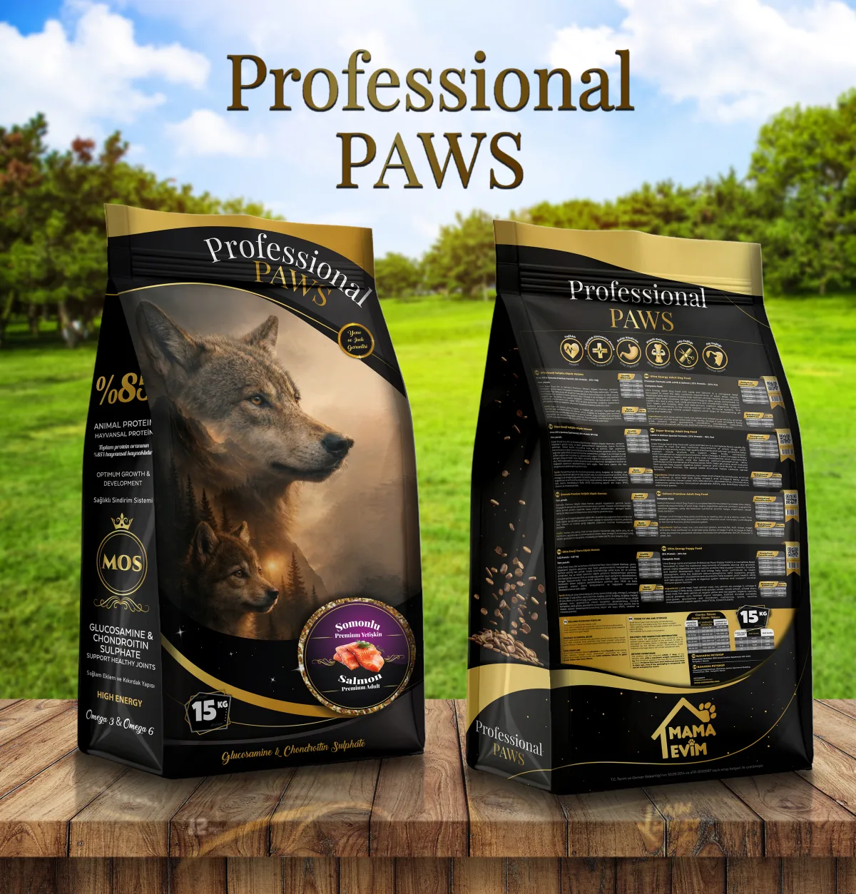 Professional Paws Ultra Enerji Kuzulu Somonlu Yetişkin Köpek Maması (15 Kg)